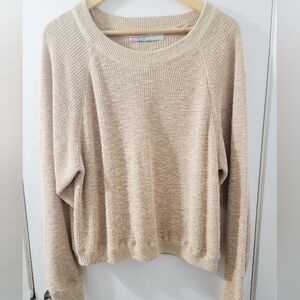 FP Beach Oversize Camel Tan Knit Sweater Size Small Like New